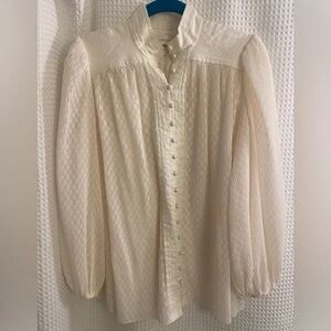 Zimmermann Cream Button-Up Blouse